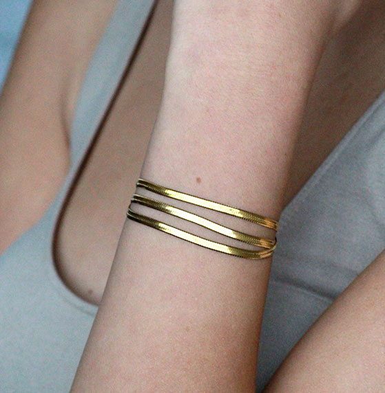 Gold Classic Herringbone Bracelet Gold Classic Herringbone Bracelet