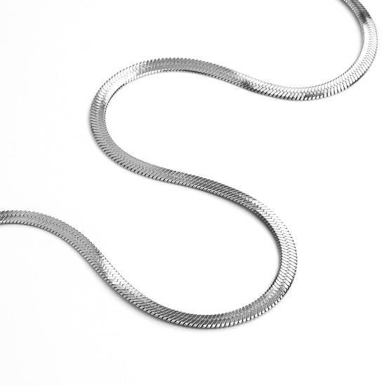 Silver Classic Herringbone Necklace Silver Classic Herringbone Necklace