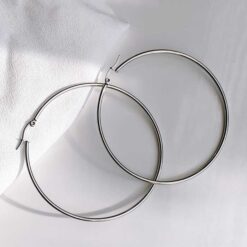 Sunlit Serenity Hoops, Silver 2.75inch