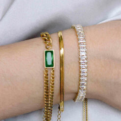 Emerald Accent Chain Bracelet
