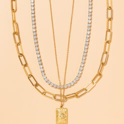 Gold Tennis Necklace 3mm