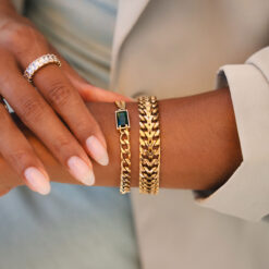 Emerald Accent Chain Bracelet