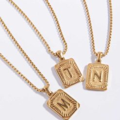 Rectangular Initial Necklace Rectangular Initial Necklace