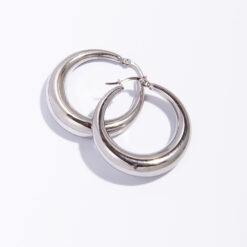Silver Moon Hoop Earrings
