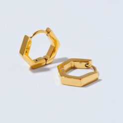 Hexagon Hoop Earrings