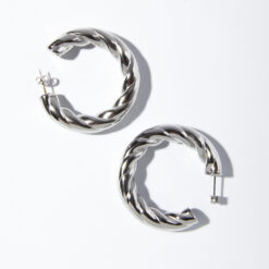 Silver Sand Swirl Hoops
