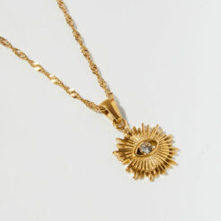 Evil Eye Disc Necklace