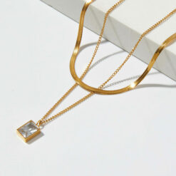 Layered Zircon Necklace