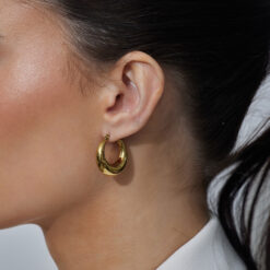 Moon Hoop Earrings