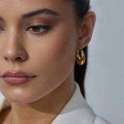 Moon Hoop Earrings