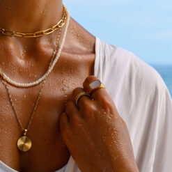 Gold Sun Disc Necklace