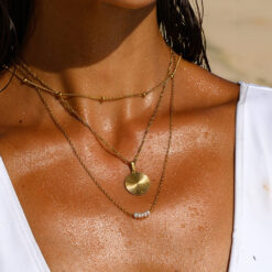 Gold Sun Disc Necklace