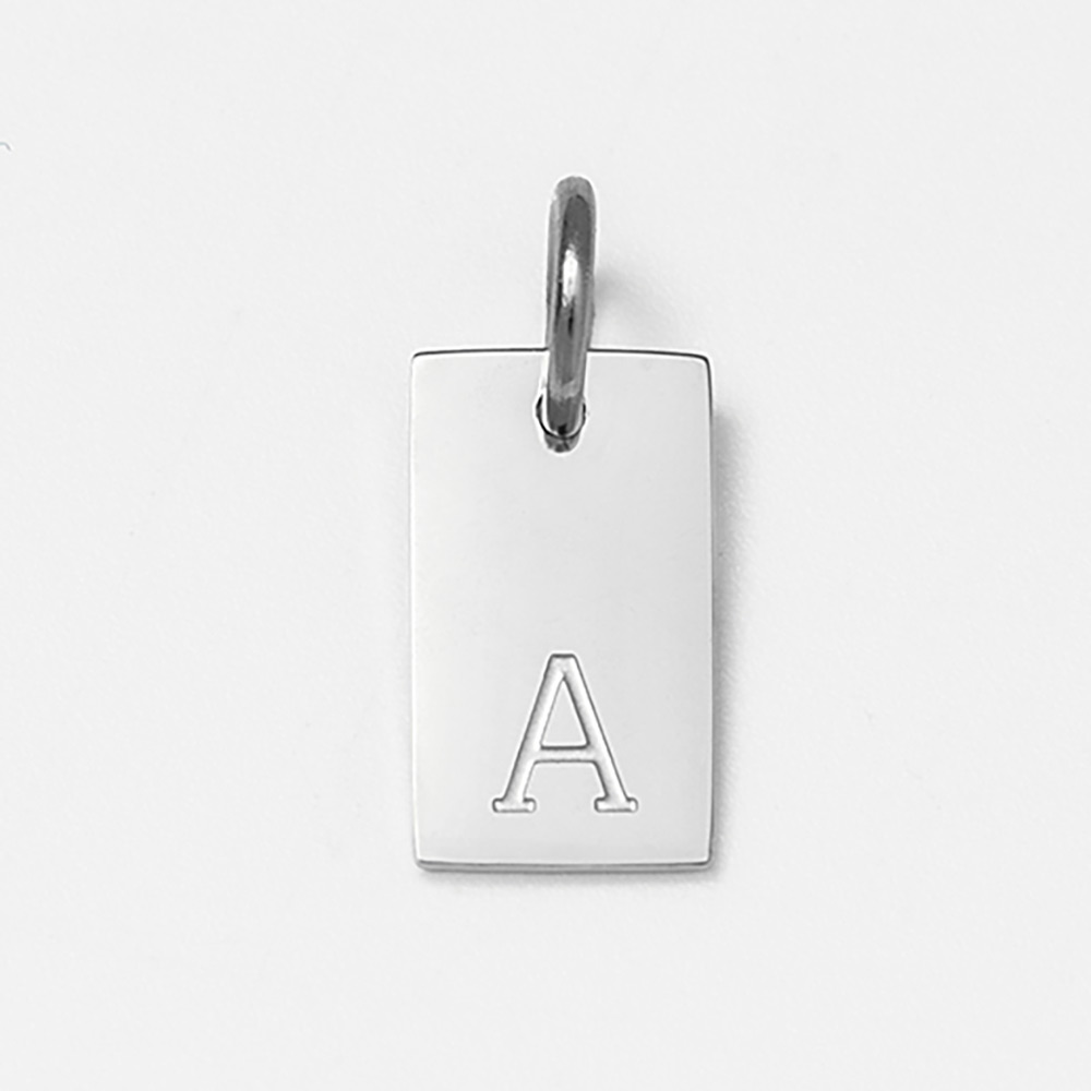 Silver Tag Initial Charm Silver Tag Initial Charm