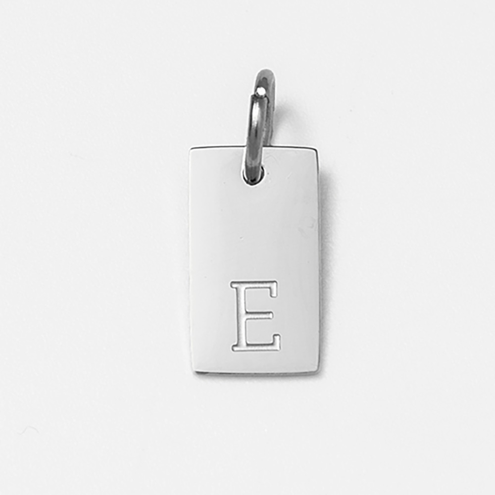 Silver Tag Initial Charm Silver Tag Initial Charm