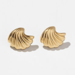 Gold Shell Stud Earrings