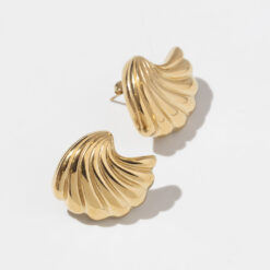 Gold Shell Stud Earrings