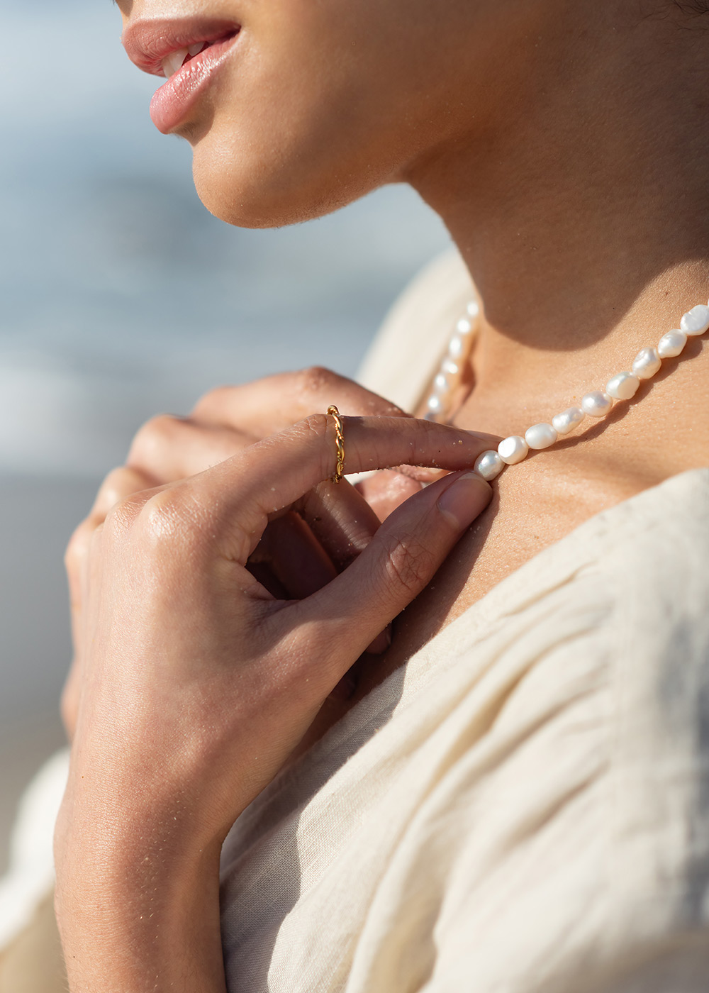 Large Natural Pearl Necklace Large Natural Pearl Necklace