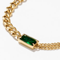 Emerald Accent Chain Bracelet