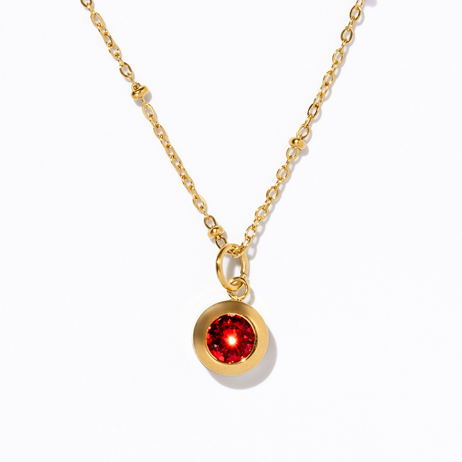 July Swarovski Birthstone Necklace, Ruby July Swarovski Birthstone Necklace, Ruby