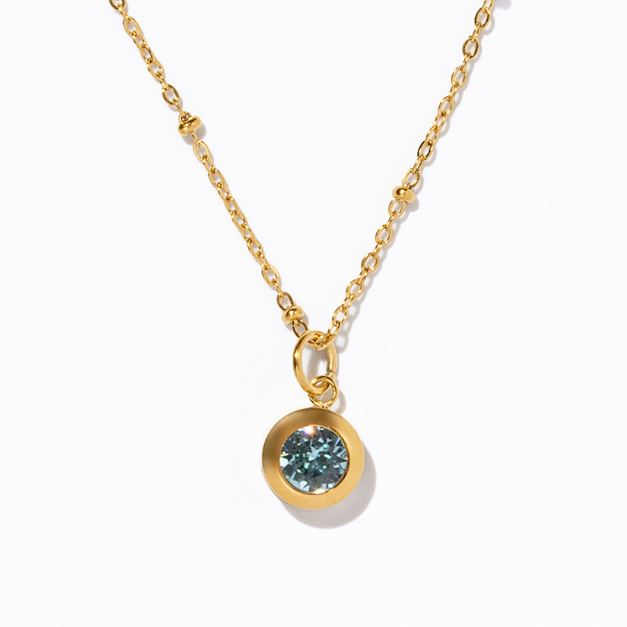 March Swarovski Birthstone Necklace, Aquamarine March Swarovski Birthstone Necklace, Aquamarine