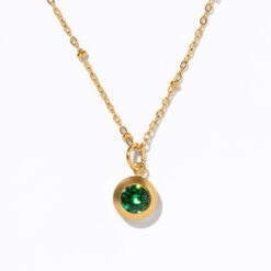 May Swarovski Birthstone Necklace, Emerald May Swarovski Birthstone Necklace, Emerald
