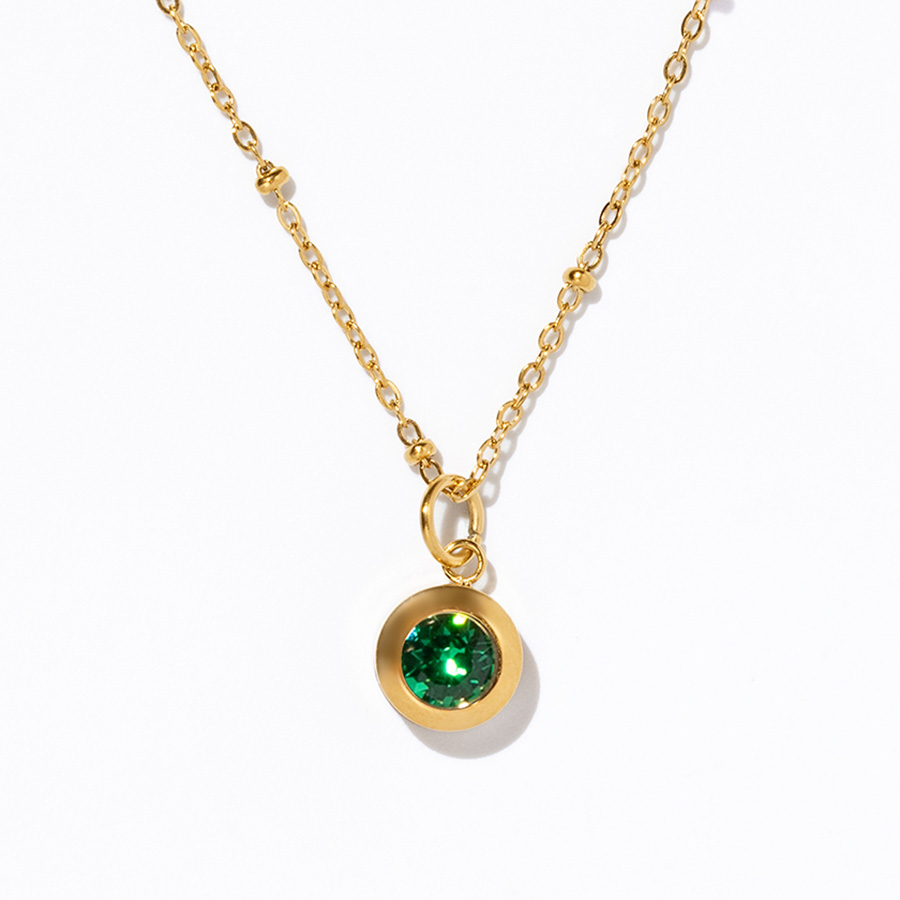 May Swarovski Birthstone Necklace, Emerald May Swarovski Birthstone Necklace, Emerald