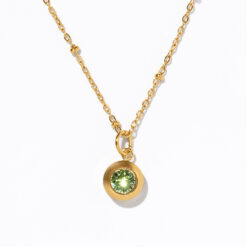 August Swarovski Birthstone Necklace, Peridot August Swarovski Birthstone Necklace, Peridot