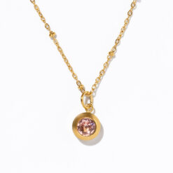 October Swarovski Birthstone Necklace, Rose October Swarovski Birthstone Necklace, Rose