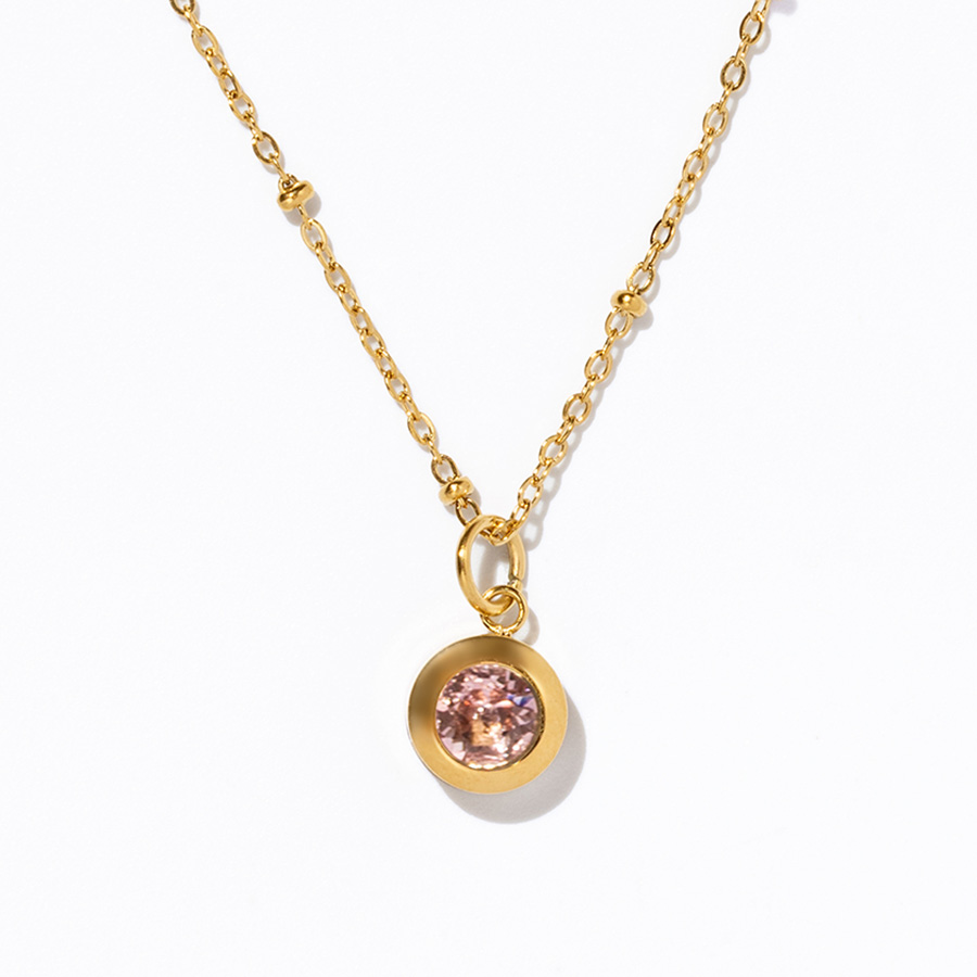 October Swarovski Birthstone Necklace, Rose October Swarovski Birthstone Necklace, Rose