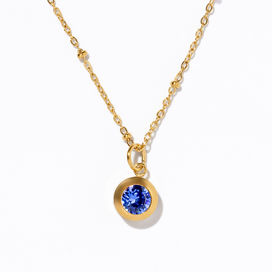 September Swarovski Birthstone Necklace, Sapphire September Swarovski Birthstone Necklace, Sapphire