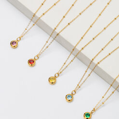 May Swarovski Birthstone Necklace, Emerald May Swarovski Birthstone Necklace, Emerald