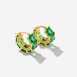 Emerald Hoop Earrings