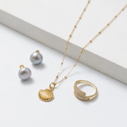 Grey Pearl Stud Earrings