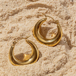 Moon Hoop Earrings