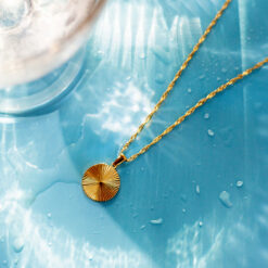 Gold Sun Disc Necklace