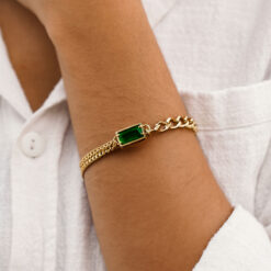 Emerald Accent Chain Bracelet